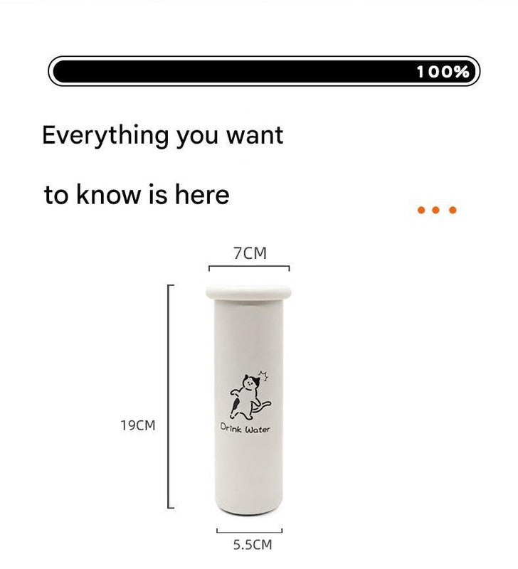 Mini Insulated Coffee Cup - 316 Stainless Steel, Portable & Stylish - Black Kitten (300ml)