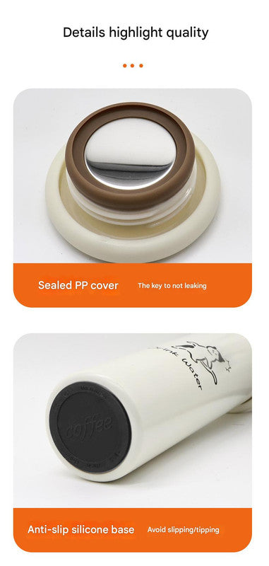 Mini Insulated Coffee Cup - 316 Stainless Steel, Portable & Stylish - Black Kitten (300ml)