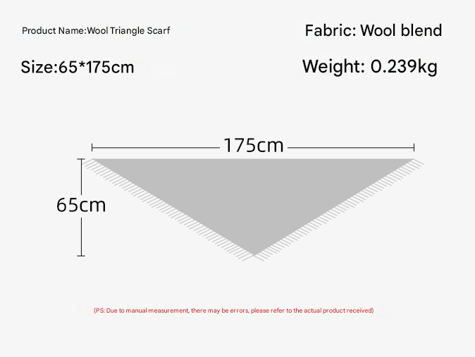 Coffee Versatile Fringed Faux Wool Triangle Shawl - Warm Knitted Scarf