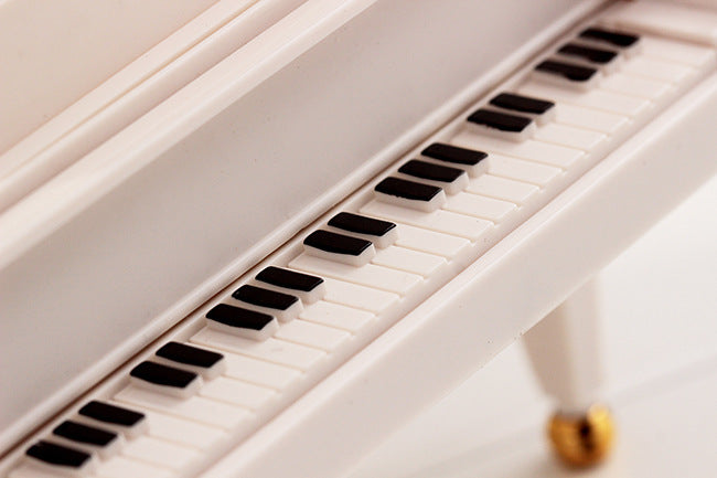 Classical Grand Piano Music Box with Dancing Ballerina(Dancing girl version - white)