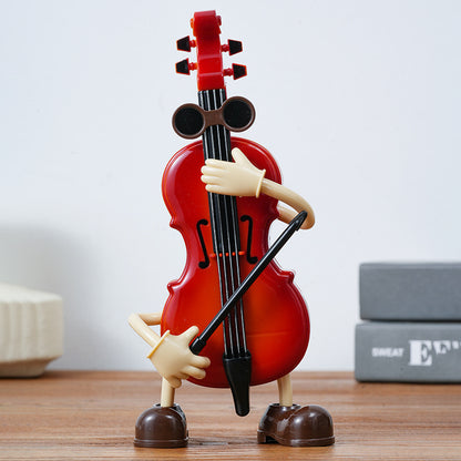 Dancing Musical Instrument Figurines - Wind-Up Guitar & Cello Toys with Moving Parts(Violin)
