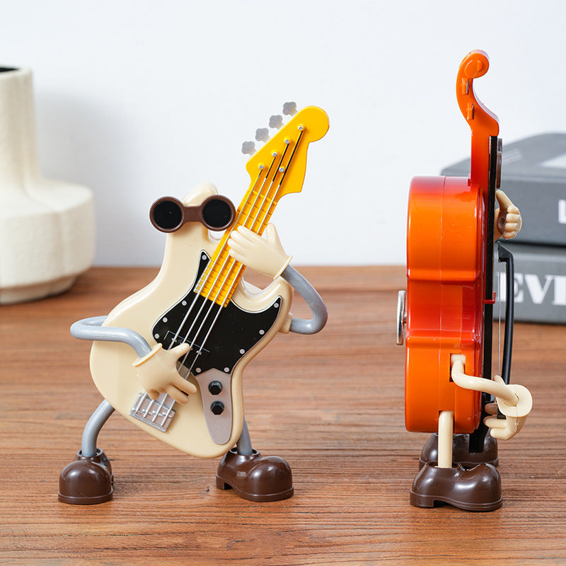 Dancing Musical Instrument Figurines - Wind-Up Guitar & Cello Toys with Moving Parts(Violin)