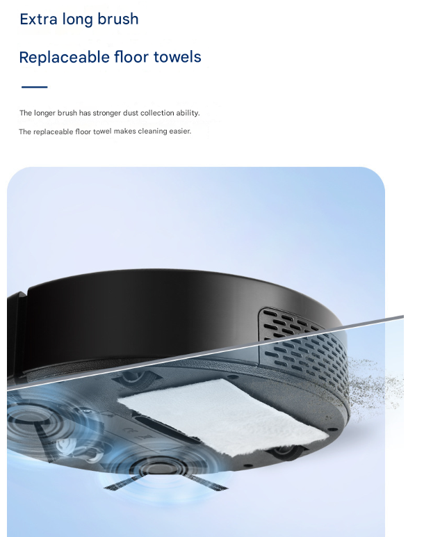 Black 3-in-1 Smart Robot Vacuum Cleaner - Automatic Sweeping, Mopping & Suction for Hard Floors & Pet Hair