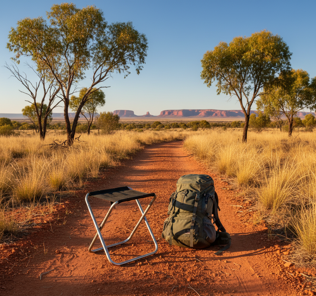 Small folding stool with dimensions on a white background