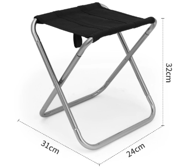 Big Grey Ultralight Folding Camping Stool | Compact Aluminum Chair | Hiking, Fishing & Outdoor Events