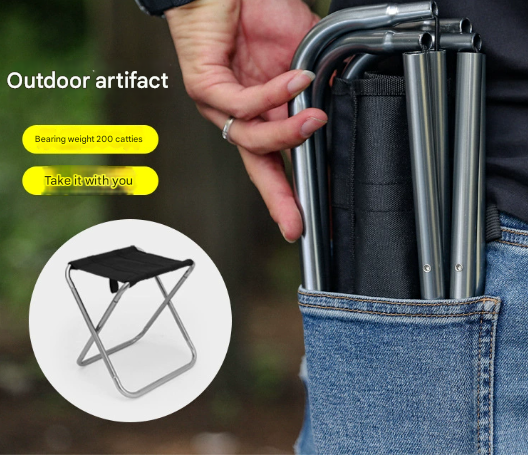 Big Grey Ultralight Folding Camping Stool | Compact Aluminum Chair | Hiking, Fishing & Outdoor Events