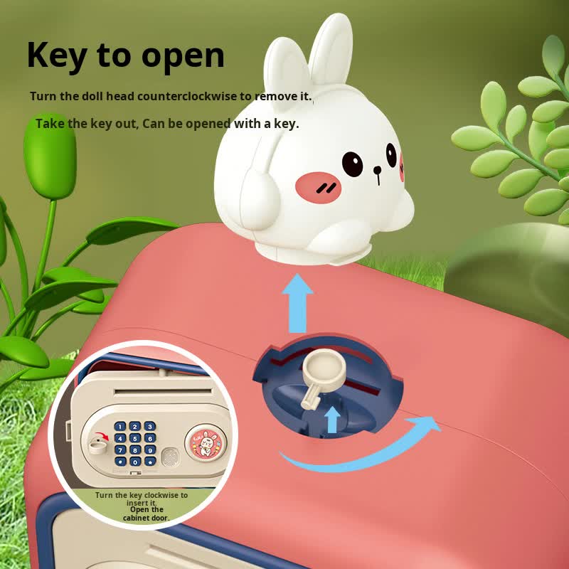 Red Electronic Piggy Bank Safe for Kids - Automatic Rolling Money Box with PIN & Fingerprint Lock