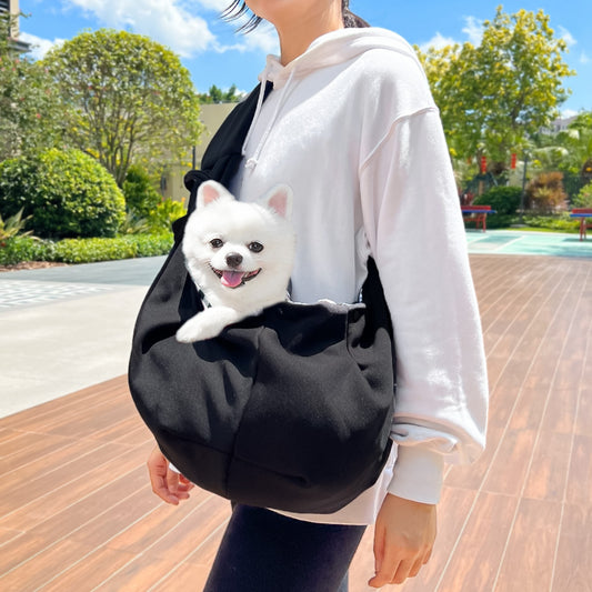 Black Pet Carrier Backpack - Comfortable Shoulder Bag for Cats and Dogs, Ideal for Outdoor Use in Autumn and Winter