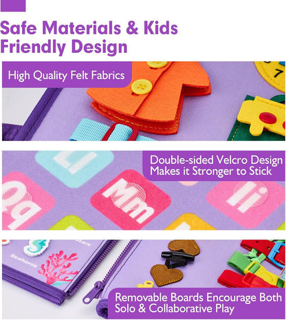 Pink Early Education Learning Board - Felt Activity Board for Toddlers