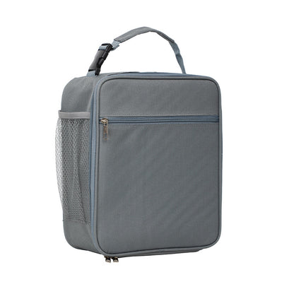Grey Portable Insulated Lunch Bag - Large Capacity Thermal Cooler Tote with Shoulder Strap for Work, School, and Picnic