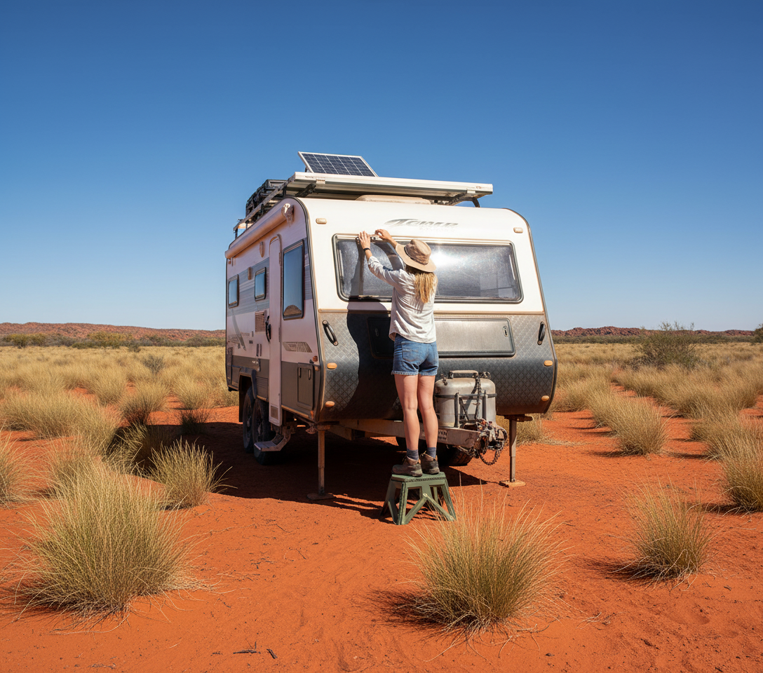 Green folding stool on a white background