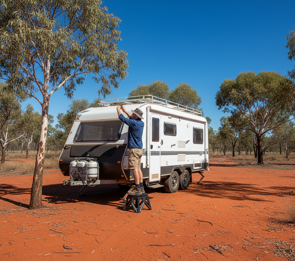 Black plastic step stool on a white background