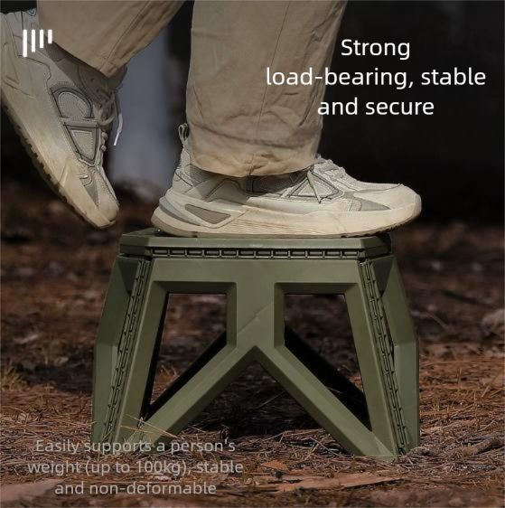 Black Portable Folding Stool – Compact Strength for Everyday and Outdoor Use