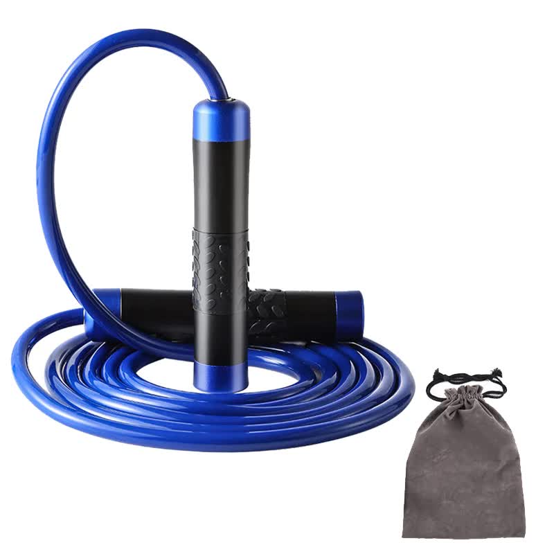 Blue Weighted Jump Rope for Workout Fitness - Thick 9mm Cable for Intense Fitness, Strength & Cardio Workout