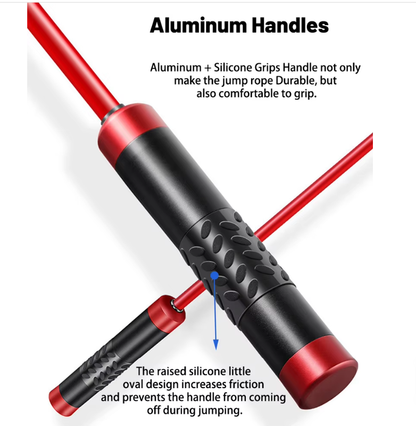 Blue Weighted Jump Rope for Workout Fitness - Thick 9mm Cable for Intense Fitness, Strength & Cardio Workout