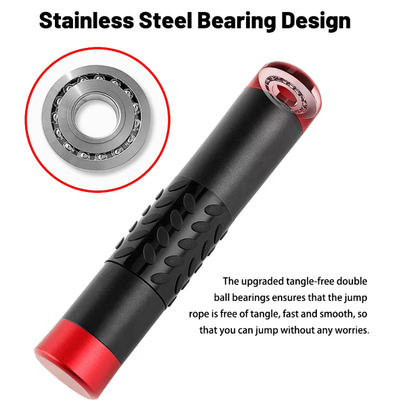 Black Weighted Jump Rope for Workout Fitness - Thick 9mm Cable for Intense Fitness, Strength & Cardio Workout