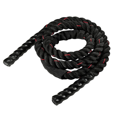 Black-red Heavy Duty Battle Rope for Jumping (25mm) - Intense Full-Body Workout for Core Strength & Muscle Training