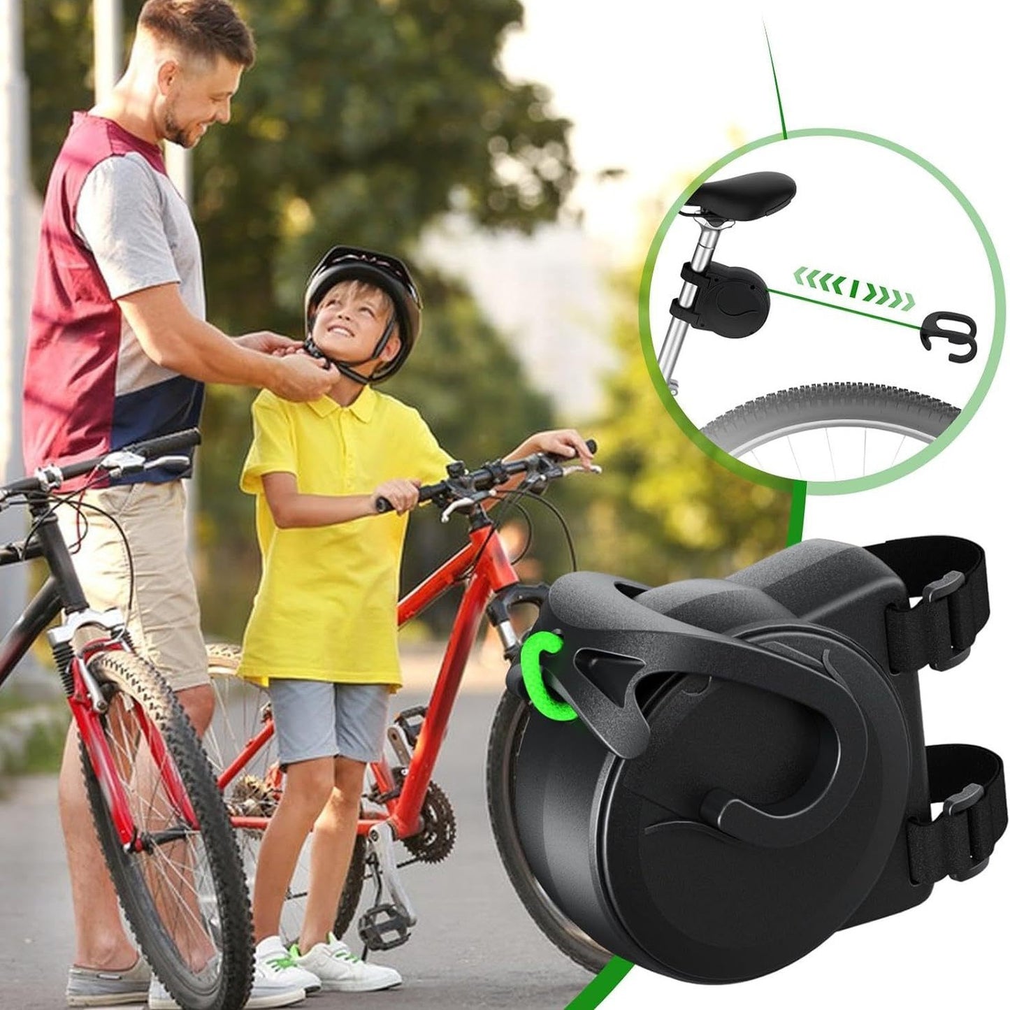 Retractable Bicycle Tow Rope for Kids - Parent-Child Bungee Towing System for Uphill Adventures