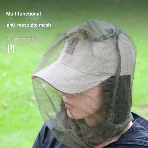 10‑Piece Mosquito Head Net Set – Outdoor Fishing, Camping and Hiking Insect Protection (Dark Green)