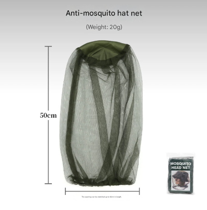 10‑Piece Mosquito Head Net Set – Outdoor Fishing, Camping and Hiking Insect Protection (Dark Green)