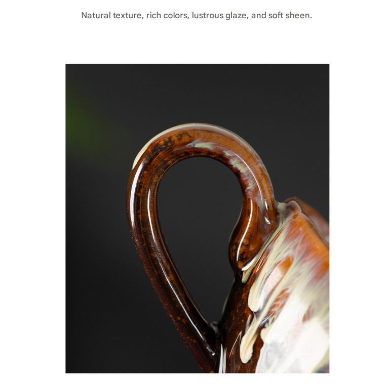 Blue-brown Creative Retro Kiln-Glazed Ceramic Cup - Exquisite Coffee & Afternoon Tea Mug, Home Milk Cup, Unique Gift