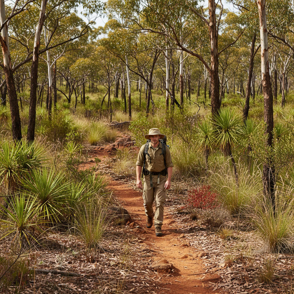 Beige wide-brimmed hat with a chin strap on a white background