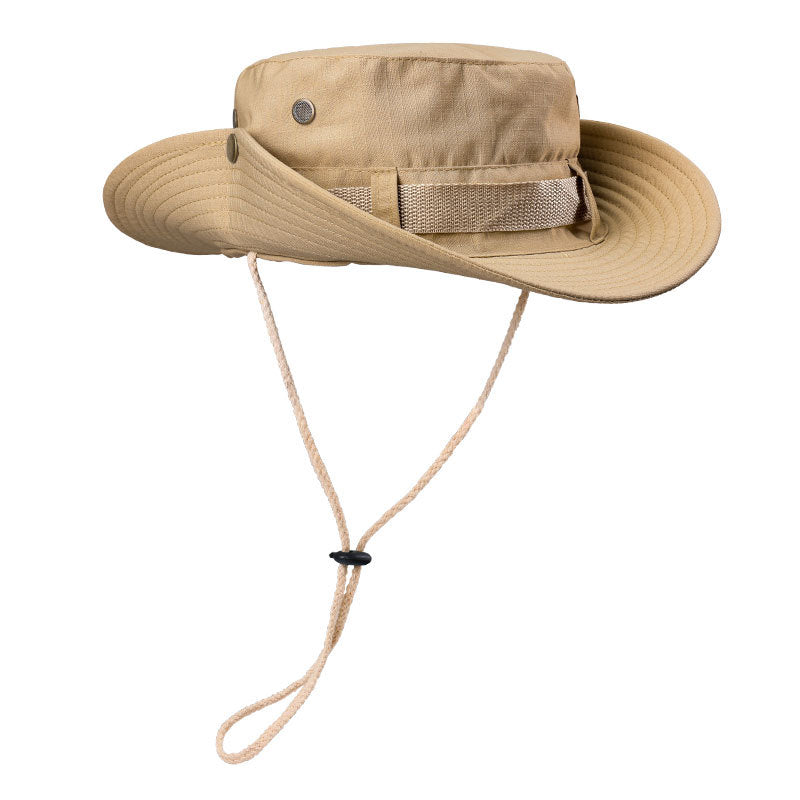 Khaki Foldable Wide Brim Sun Hat – Unisex Bucket Safari Cap (Adjustable 56–60cm)