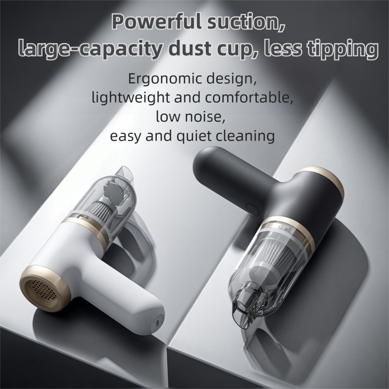 White Portable 2-in-1 Cordless Vacuum Duster Kit with 2 Attachments