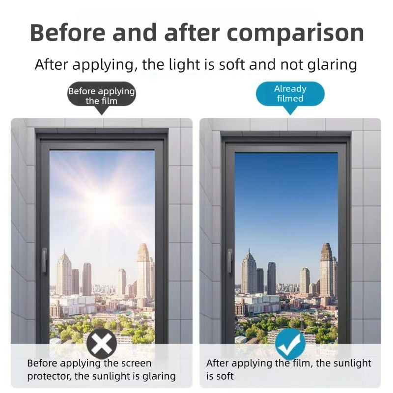 Premium 6-Layer Sliver Window Film for Home/Office – Reflective One-Way Privacy, 50cm x 2m One Roll, UPF 50+ UV Block,With Full Install Tools