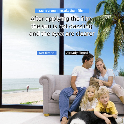 Premium 6-Layer Black Window Film for Home/Office – Reflective One-Way Privacy, 50cm x 2m One Roll, UPF 50+ UV Block,With Full Install Tools