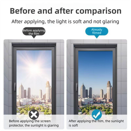 Premium 6-Layer Aurora Blue Window Film for Home/Office – Reflective One-Way Privacy, 50cm x 2m One Roll, UPF 50+ UV Block,With Full Install Tools