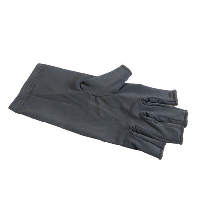 5-Pair Black UV Protection Fingerless Gloves for Nail Art Curing and Cycling Sun Protection - Made of Nylon/Spandex, Manicure Hand Care