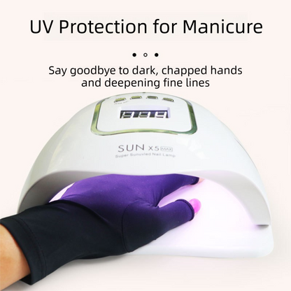 5-Pair Pink UV Protection Fingerless Gloves for Nail Art Curing and Cycling Sun Protection - Made of Nylon/Spandex, Manicure Hand Care