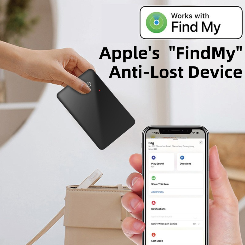 Ultra-Slim 2mm Glass Card Tracker for iOS - Global GPS Location Finding for Wallet, Keys, and Luggage