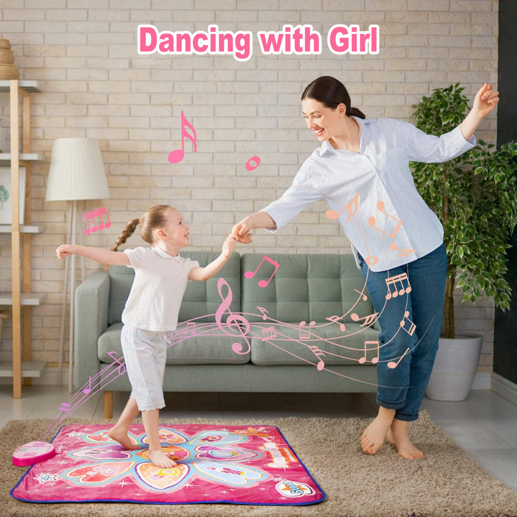 Blue Wireless Kids Electronic Princess Dance Mat | 7 Modes | Music Playmat | 90×108cm