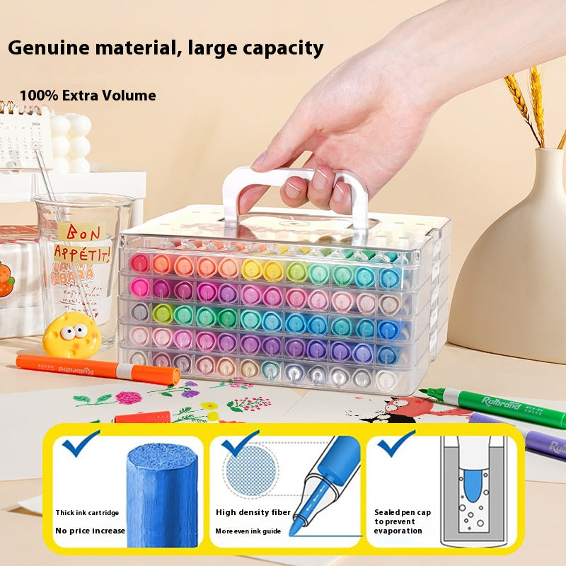 Ruibrand 48 Colors Kids Washable Acrylic Markers | Non-Toxic | Blendable Art Pens | Students and Artists