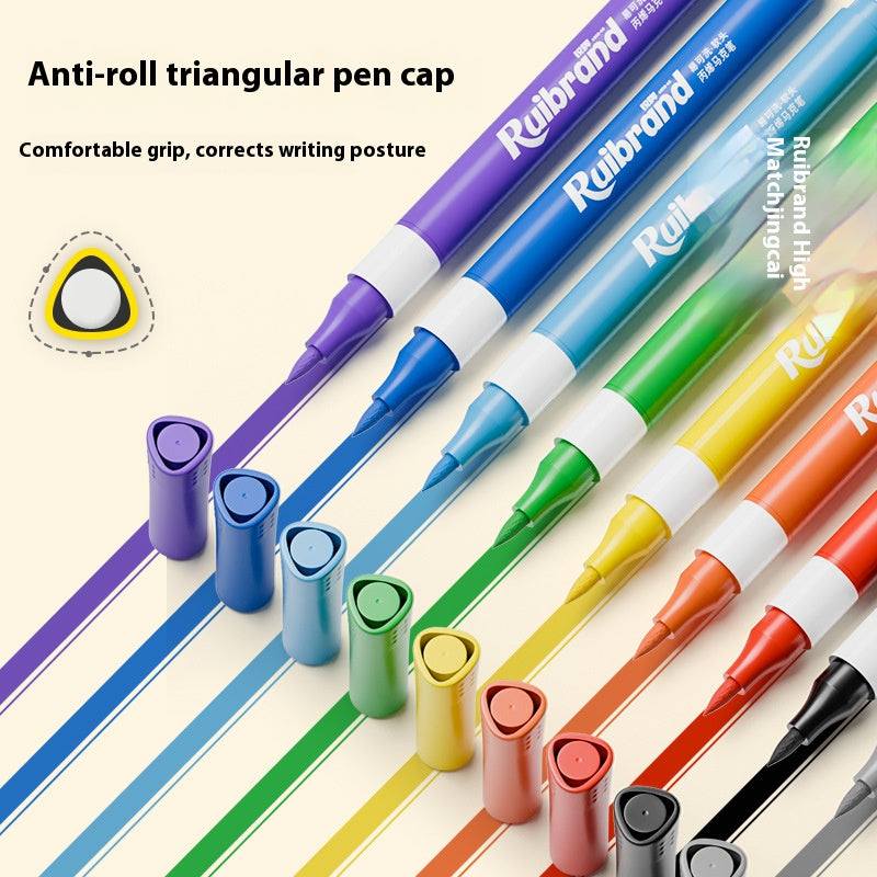 Ruibrand 60 Colors Kids Washable Acrylic Markers | Non-Toxic | Blendable Art Pens | Students and Artists