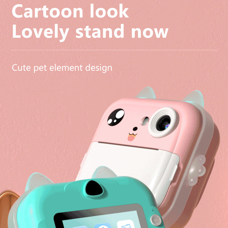 Pink Rabbit Kids Instant Print Camera | Zero Ink Digital Video Recorder | 32GB Card + 3 Paper Rolls