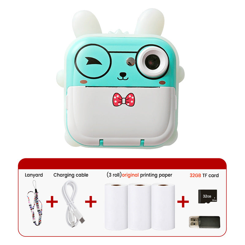 Cute camera with accessories on a white background