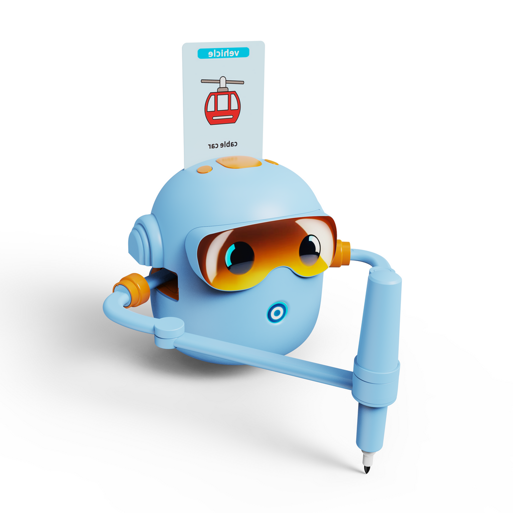 Blue Interactive Drawing Robot | Educational Art Toy for Kids | Smart Voice Guide &amp; Step-by-Step Tutor