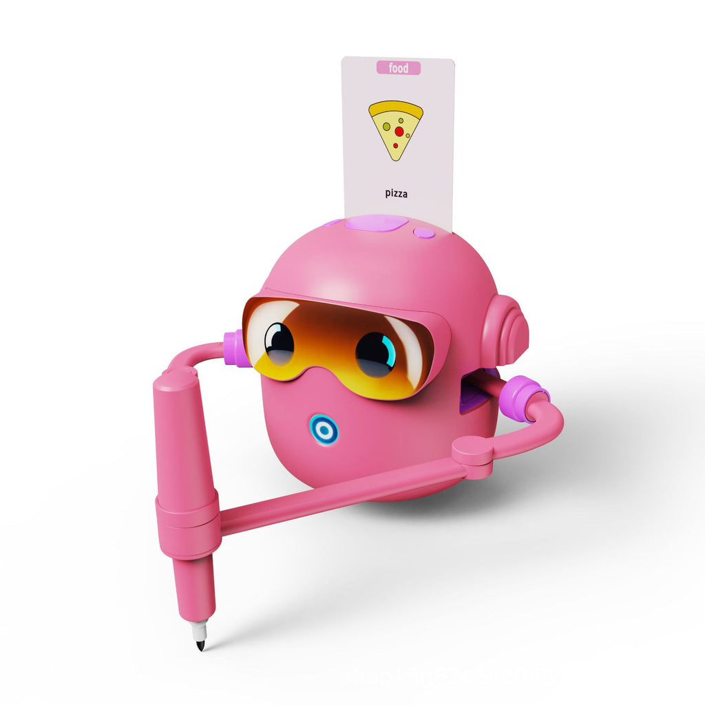 Pink Interactive Drawing Robot | Educational Art Toy for Kids | Smart Voice Guide and Step-by-Step Tutor