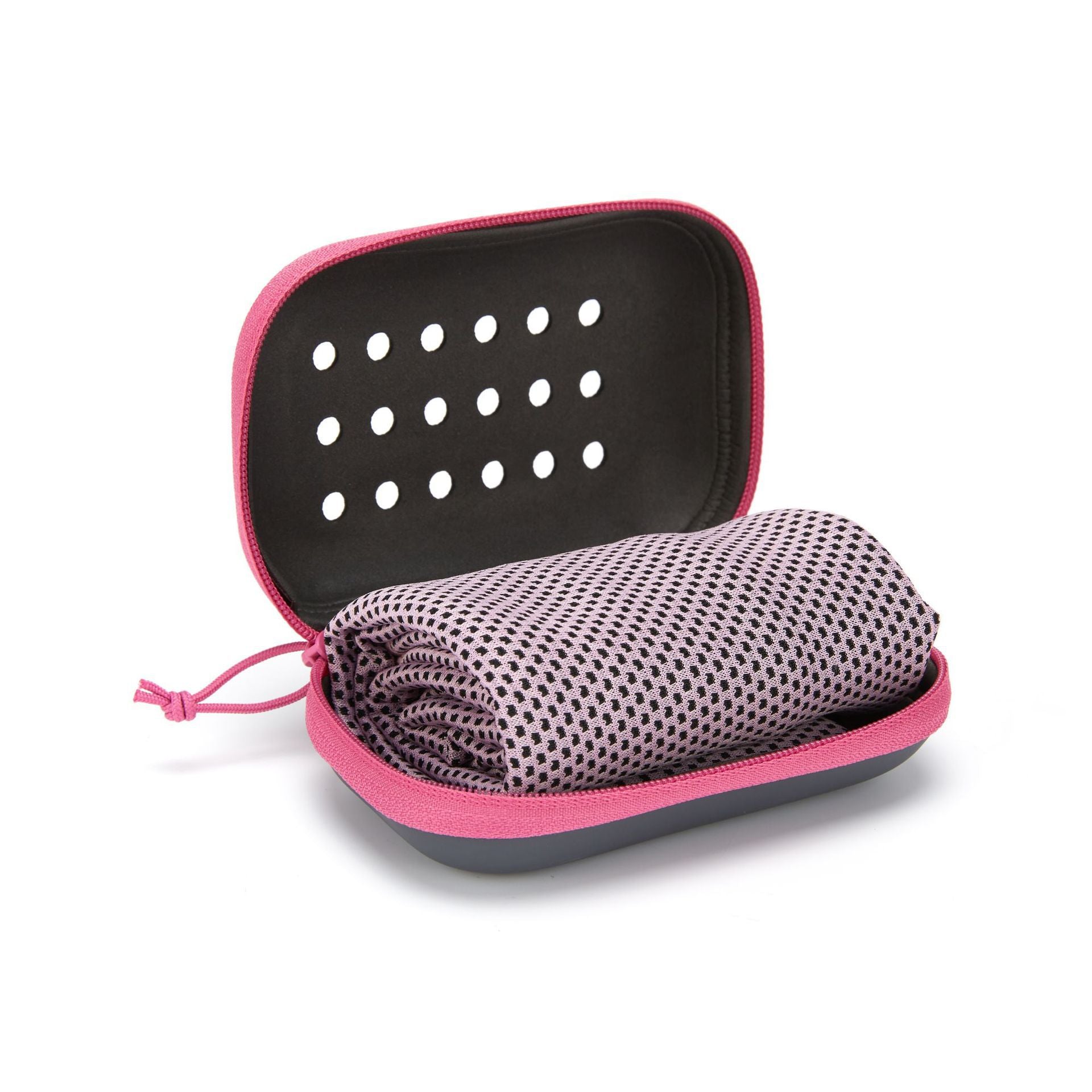 2-PCS pink Instant Cooling Towel with EVA Case 30x90cm Breathable Ice Silk Sports Towel Quick Dry for Gym Yoga and Outdoor Workouts