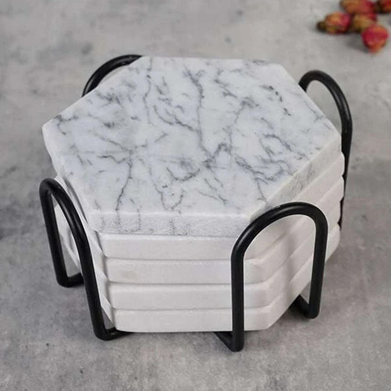 5-PCS Universal Black Metal Coaster Holder Iron Storage Stand for Round Square and Octagon Coasters Table Organiser