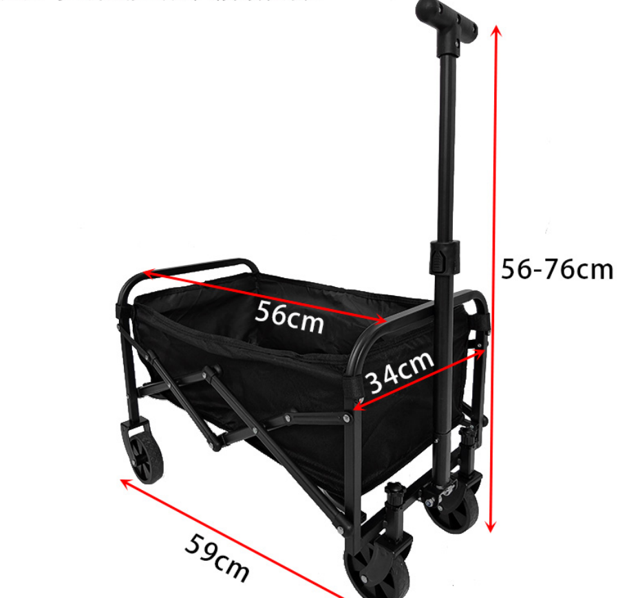 Mini Foldable Outdoor Camping &amp; Utility Wagon | 5-Inch Wheels | Carbon Steel Frame | Portable Cart