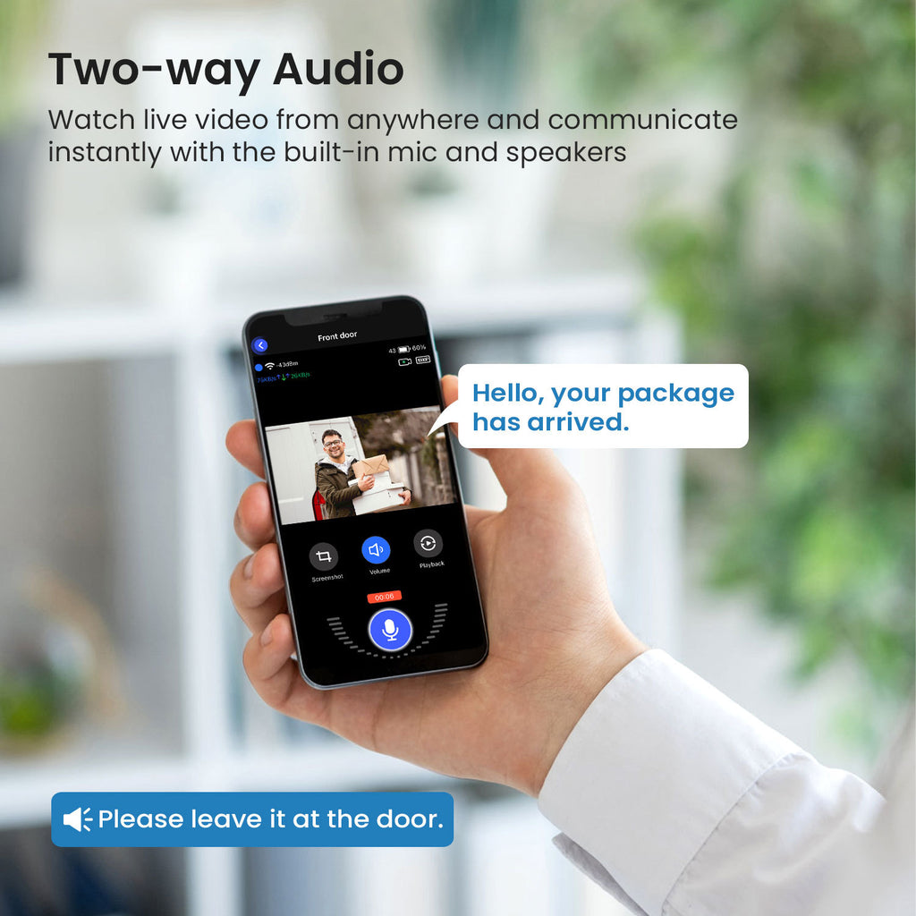 P50 Purple 1080P Wireless Video Doorbell Camera with USB Chime Smart WiFi Security System 2-Way Audio Night Vision Motion Detection IP65 Waterproof