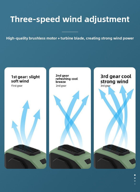 Portable Waist Clip Fan – 6000mAh Rechargeable Cooling with Power Bank Function for Outdoor Work and Camping