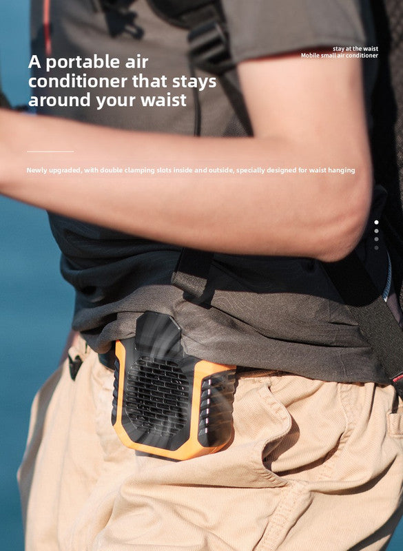 Portable Waist Clip Fan – 6000mAh Rechargeable Cooling with Power Bank Function for Outdoor Work and Camping