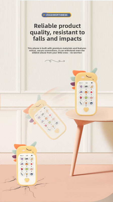 Unicorn Baby Toy Phone Music & Light Learning Mobile Teether for Toddlers Interactive English Educational Gift Pink