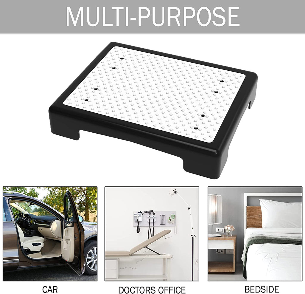 Portable Outdoor Half Step Stool Non-Slip Mobility Aid Compact Platform 43x33cm for Elderly Home Car & Bath Use Black