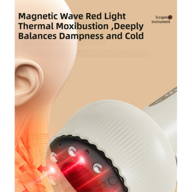 3‑in‑1 Portable Electric Gua Sha and Cupping Massager – 9‑Gear Vibration with Heat and Red Light Therapy